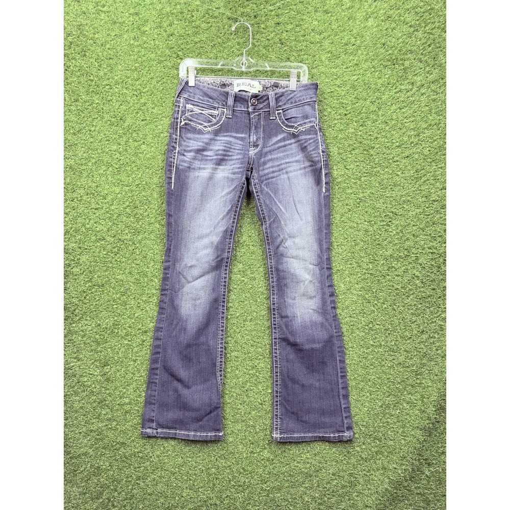 Ariat Real Denim Jeans Womens 28S Marine Mid Rise Boot Entwined Workwear 28x29